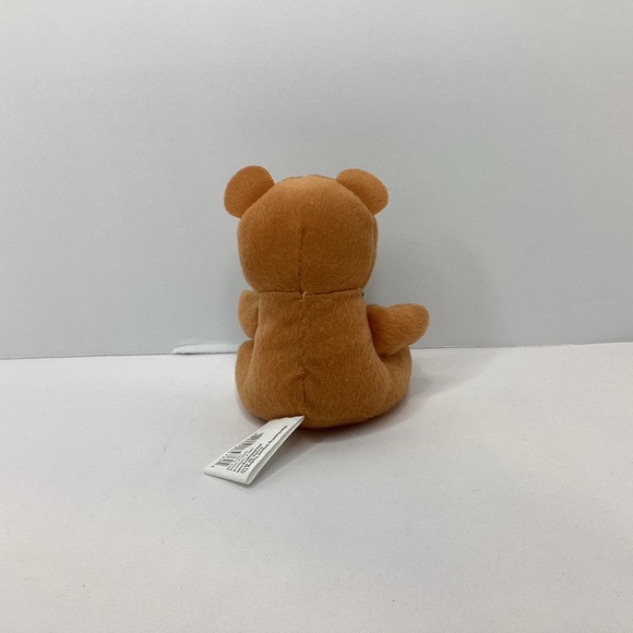 Oriental Trading Mini Brown Plush Bear Stuffed Animal Toy 4” Green Bow Tie - Picture 5 of 9